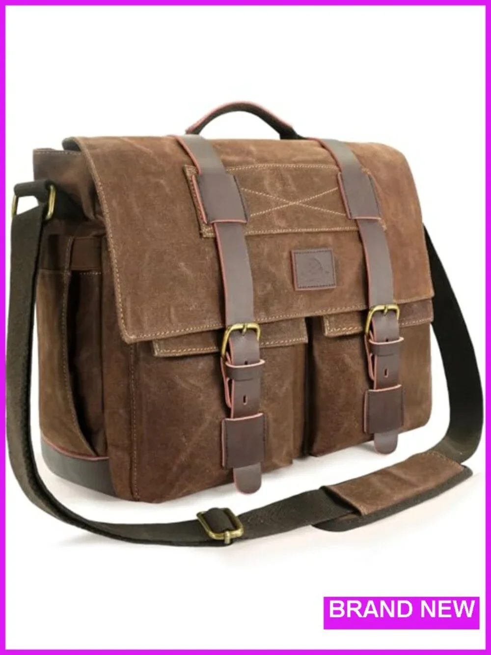 Waterproof Waxed Canvas Messenger Bag for Men - 14